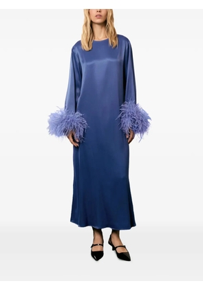 Sleeper Suzi detachable-feathers maxi dress - Blue