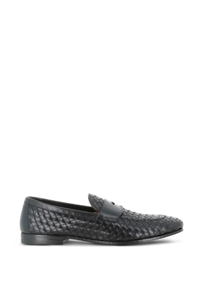 Henderson Baracco textured-design penny-slot loafers - Black