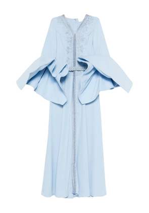 Reem Al Dhaheri ruffled embroidered maxi kaftan - Blue