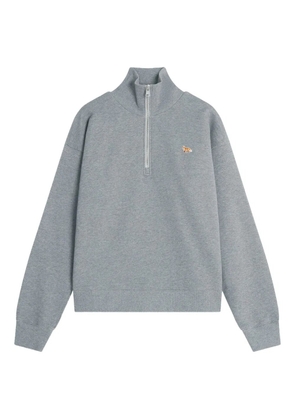 Maison Kitsuné embroidered half-zip sweatshirt - Grey
