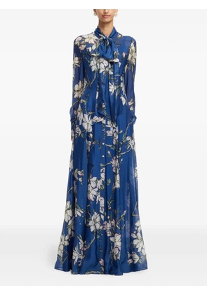 Leo Lin Katrina floral bow maxi dress - Blue