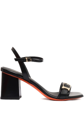 Santoni buckle-detail block-heel sandals - Black