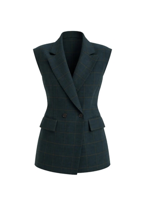 Cynthia Rowley double-breasted plaid vest - Green