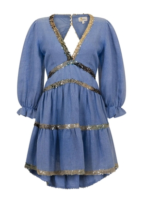 SANA OSMANI Miriam sequin mini dress - Blue