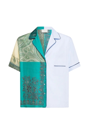 Pierre-Louis Mascia Alorhi patchwork shirt - Blue