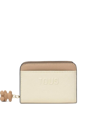 TOUS medium Doble Audree bear-charm zip wallet - Neutrals