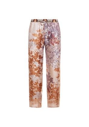 Pierre-Louis Mascia Aloe floral straight leg trousers - Neutrals
