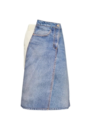 pushBUTTON panelled midi skirt - Blue