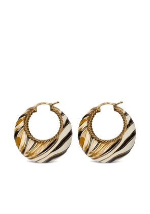 Roberto Cavalli embossed-logo hoop earrings - Gold