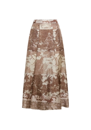 Pierre-Louis Mascia A-line pleated midi skirt - Brown
