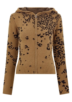 Protémoa cheetah-print zip-up hoodie - Neutrals
