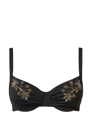 TWINSET floral-studded underwired bikini top - Black