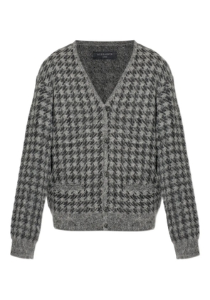 AllSaints Zain houndstooth-pattern cardigan - Grey