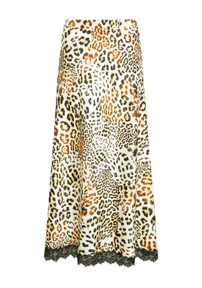 Cara Cara Kaia leopard-print lace-trimmed skirt - Neutrals