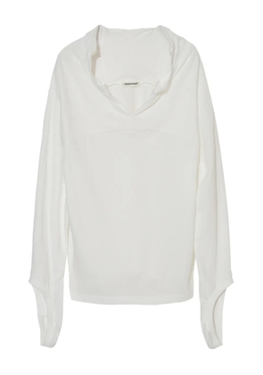 Undercover thumbhole V-neck top - White