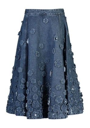 Michael Kors Collection floral denim midi skirt - Blue