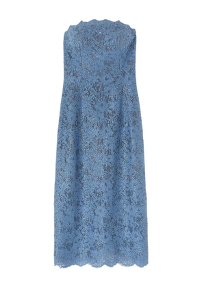 Ermanno Scervino macramé-lace crystal-embellished midi dress - Blue