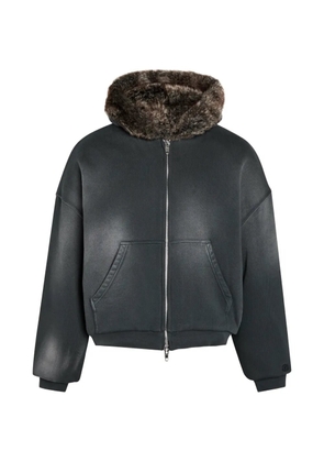 PICANTE fur hooded zip jacket - Grey