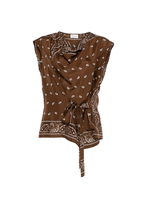 P.A.R.O.S.H. bandana print tie blouse - Brown