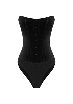 POST MERIDIEM velvet corset - Black