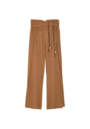 Lisa Marie Fernandez bead tie trousers - Brown