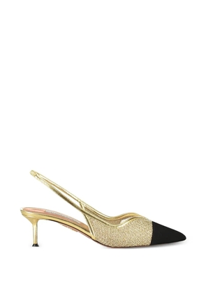 Aquazzura Gia mesh pumps - Gold