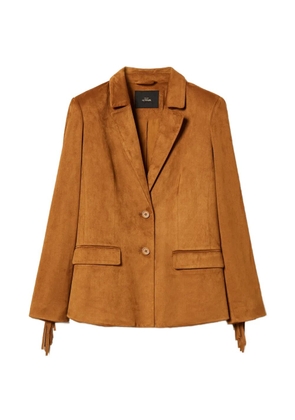 TWINSET fringed faux-suede blazer - Brown