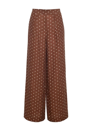 Cara Cara Josephine polka-dot linen trousers - Brown