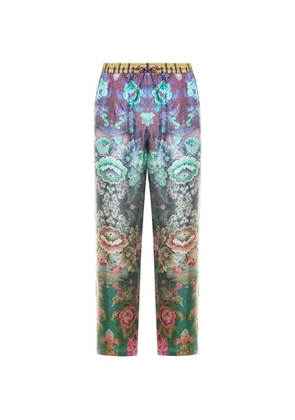 Pierre-Louis Mascia Aloe floral straight-leg trousers - Green