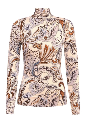 Marie Oliver Eloise paisley-print roll-neck top - Neutrals