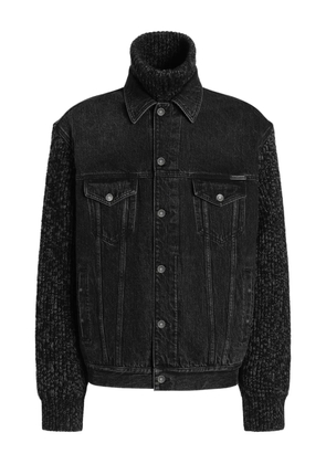 Dolce & Gabbana knitted-panel denim jacket - Black