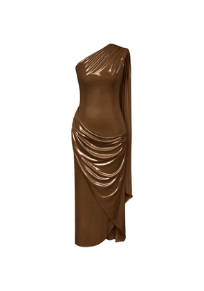 POST MERIDIEM one-shoulder maxi dress - Brown