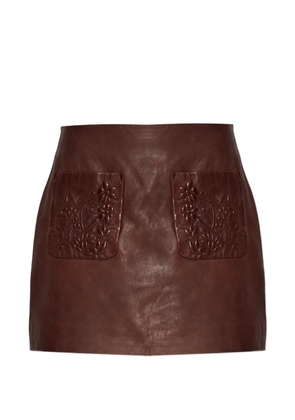 MUNTHE Bellia leather mini skirt - Brown