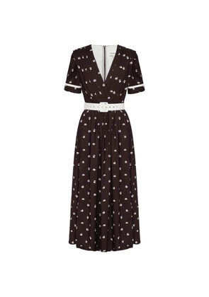 POST MERIDIEM midi pleated dress - Brown