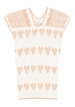 Pippa Holt heart-pattern mini dress - Neutrals