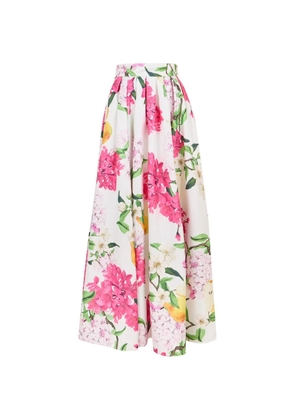 Leo Lin Reinette floral maxi skirt - White