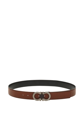 Ferragamo Reversible and adjustable Gancini belt - Brown