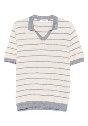 Gran Sasso striped V-neck linen T-shirt - Neutrals