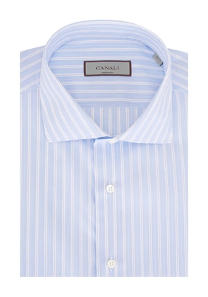 Canali striped button shirt - Blue