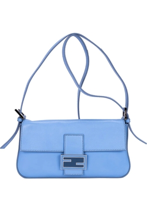 Fendi Pre-Owned Baguette leather shoulder bag - Blue