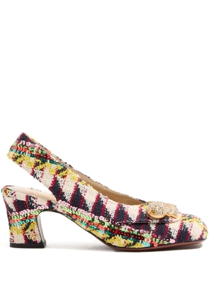 Valentino Garavani 60mm Adamantine sequin-embellished pumps - Neutrals