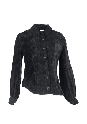 GANNI pleated button-down blouse - Black
