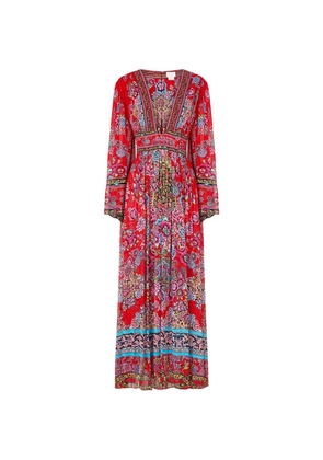 Camilla long-sleeve dress - Red