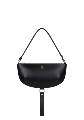 Courrèges half-moon leather shoulder bag - 9999 - BLACK