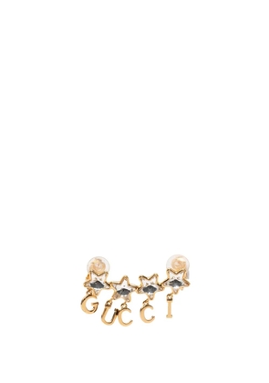 Gucci Pre-Owned 2000-2025 Gold Plated Crystal Star Script Ear Cuff costume earrings