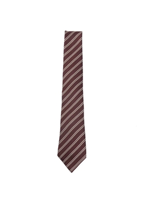 Zegna striped silk tie - Red