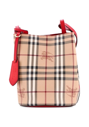 Burberry Pre-Owned Lorne Haymarket Coated Canvas Small bucket bag - Neutrals