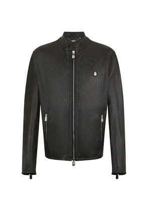 Billionaire biker leather jacket - Black