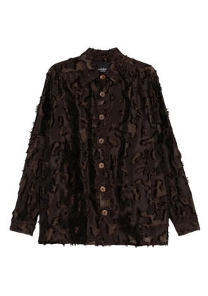 Labrum London frayed camo shirt - Brown