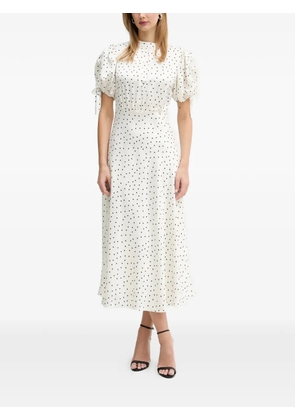 Silvian Heach polka-dot puff-sleeve dress - White